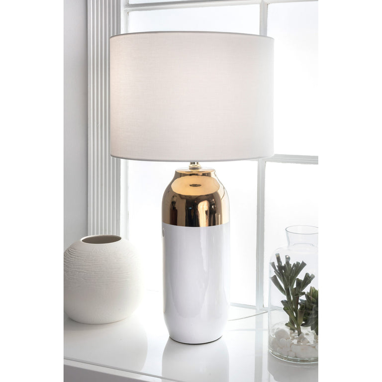 WHITE & BRASS PILL TABLE LAMP - 26 | LIGHTING