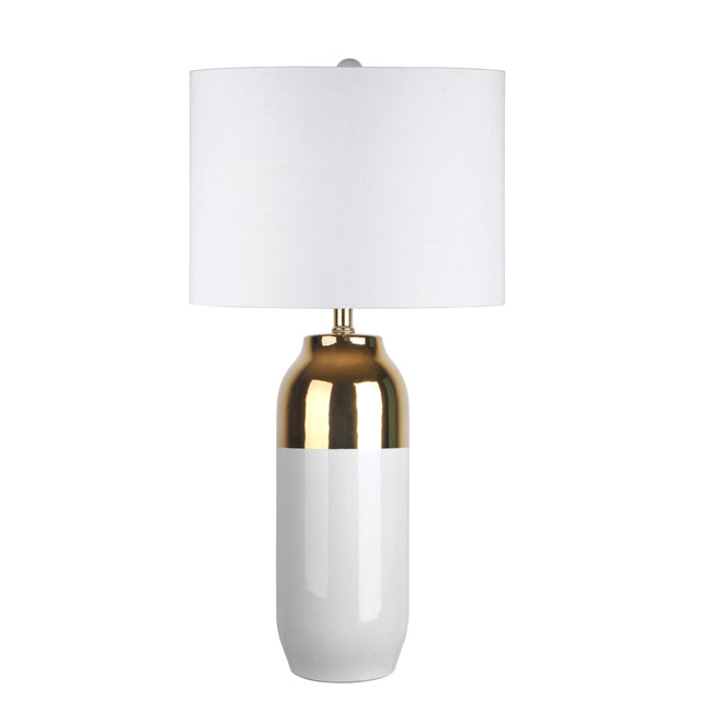 WHITE & BRASS PILL TABLE LAMP - 26 | LIGHTING