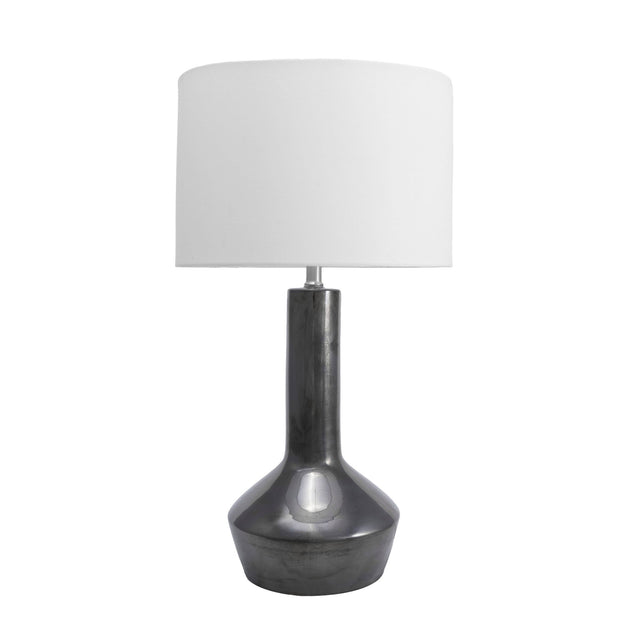 BLACK CERAMIC TAPERED TABLE LAMP - 24 | LIGHTING