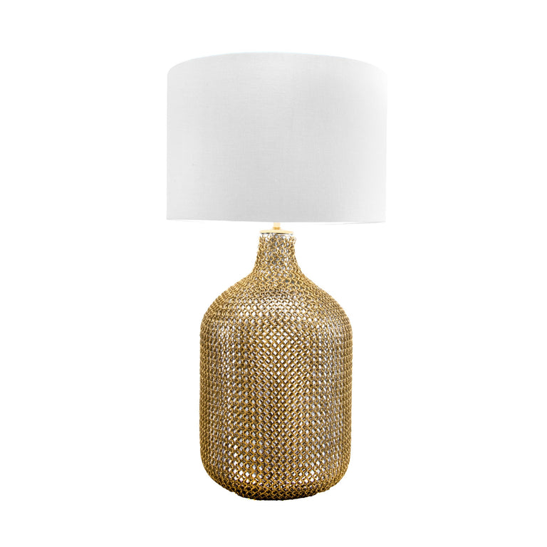 GLASS W/ GOLD METAL TABLE LAMP - 29 | LIGHTING