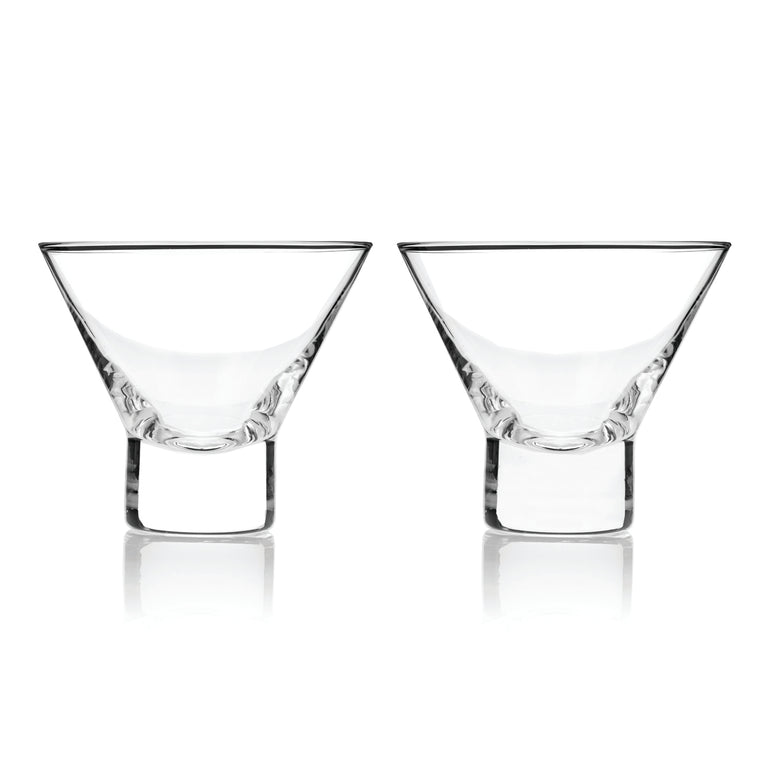 HEAVY BASE CRYSTAL MARTINI GLASSES