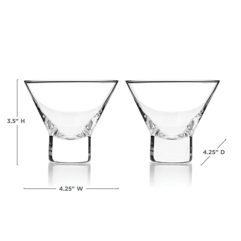 HEAVY BASE CRYSTAL MARTINI GLASSES