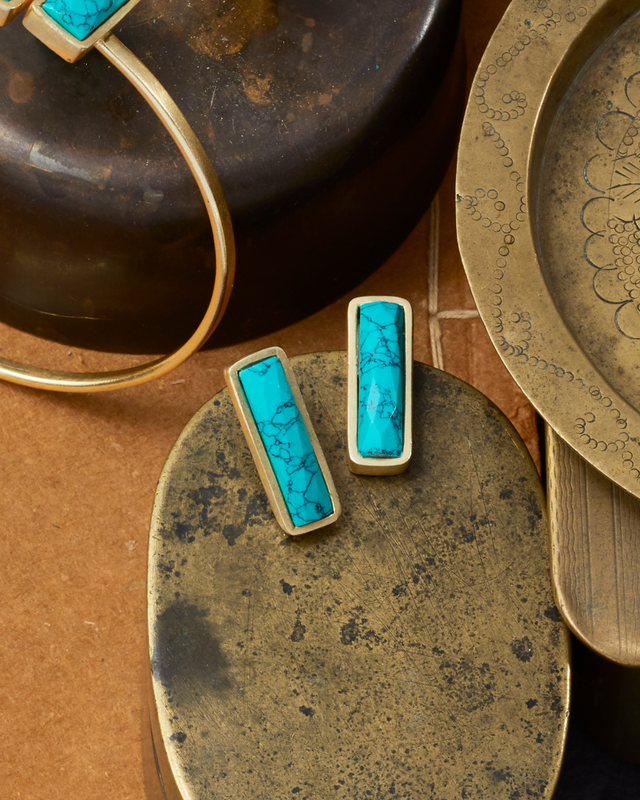 TURQUOISE POST EARRINGS| JEWELRY