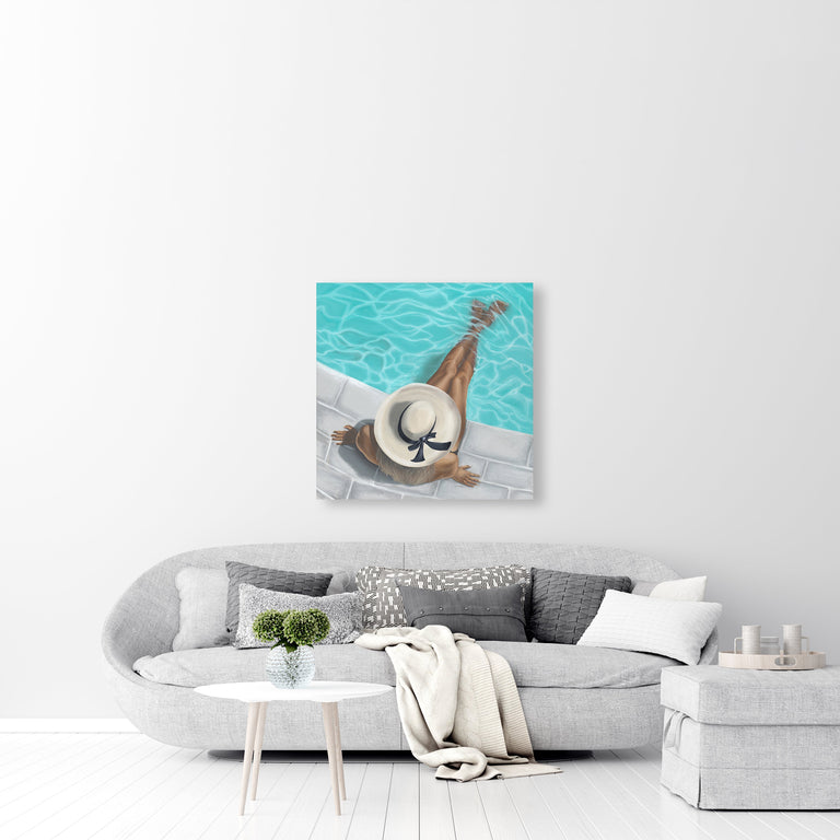 Relaxing Poolside by Makai Howell | stretched canvas wall art