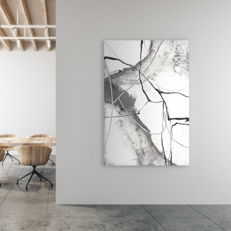 Gray Waterfall I by Sara Brown | stretched canvas wall art