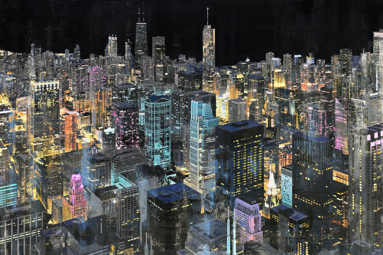 Starry Chicago III | stretched canvas wall art
