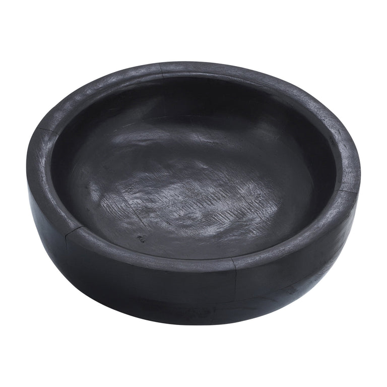 BLACK STAINED WOOD BOWL | ENTERTAINING
