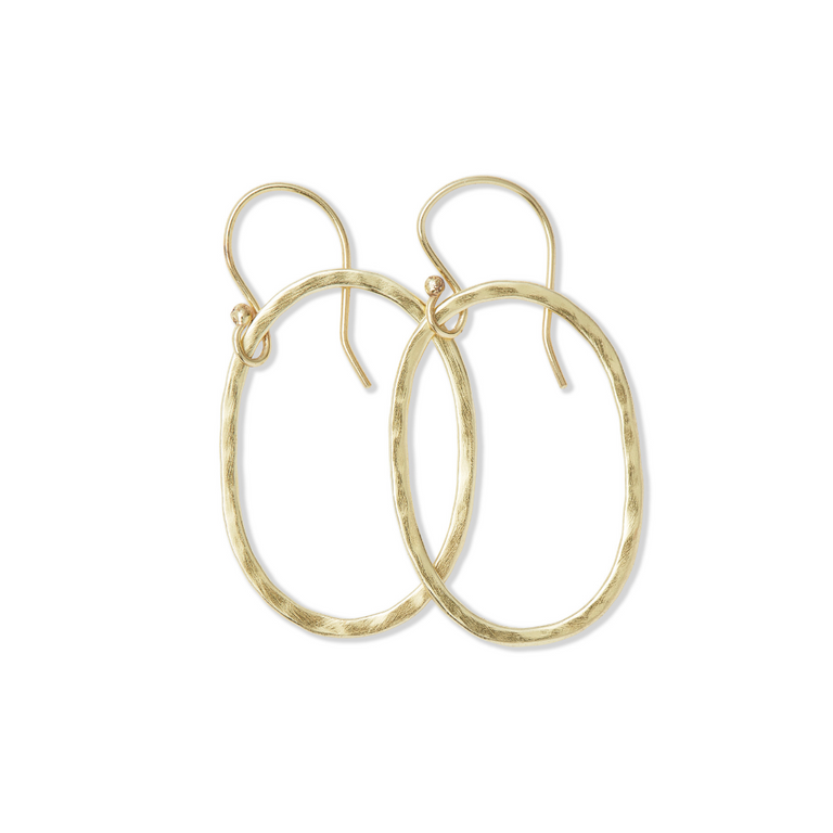 HAMMERED OVAL EARRINGS | JEWELRY