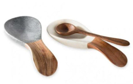 MARBLE AND ACACIA SPOON REST | KITCHEN