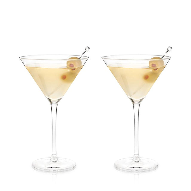 STEMMED CRYSTAL MARTINI GLASSES | COCKTAIL ENTERTAINING