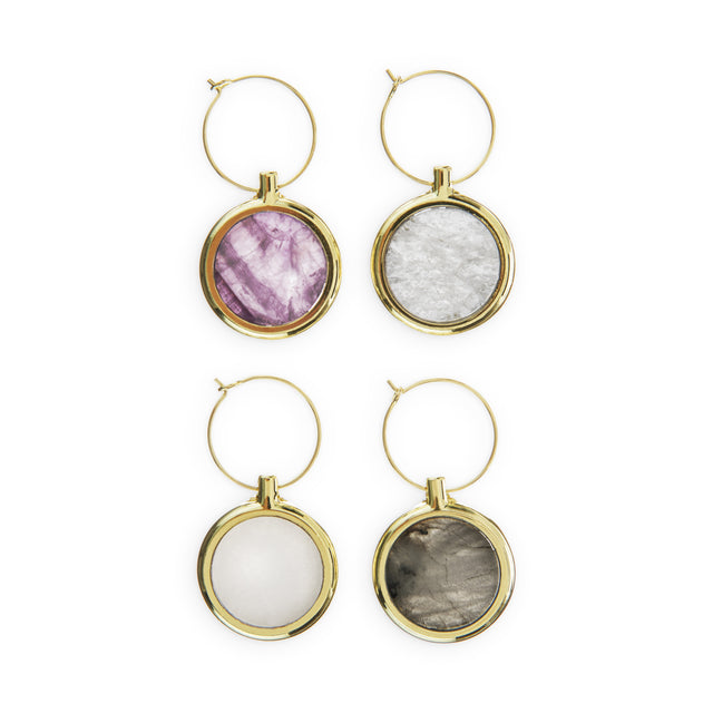 AGATE WINE CHARMS (SET OF 4) | COCKTAIL