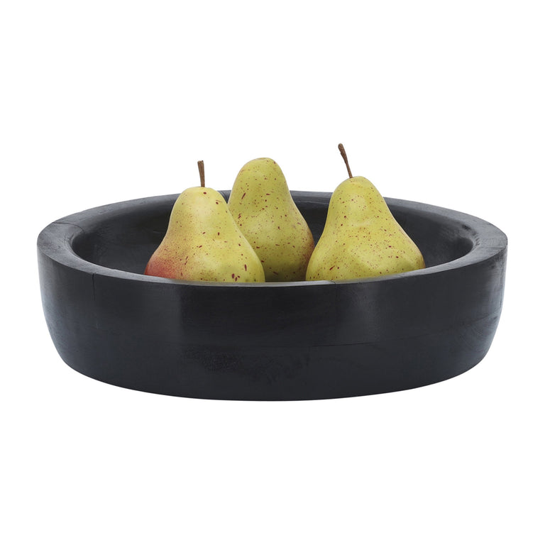 BLACK STAINED WOOD BOWL | ENTERTAINING