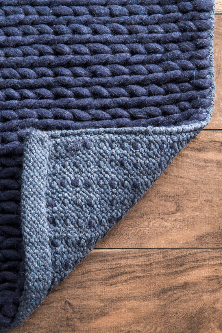 CHUNKY CABLE HANDWOVEN GREY | RUGS