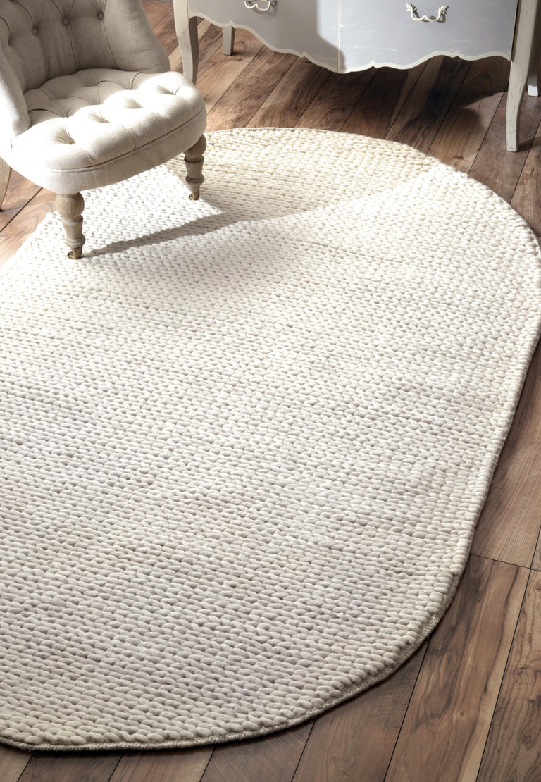 CHUNKY CABLE HANDWOVEN IVORY | RUGS