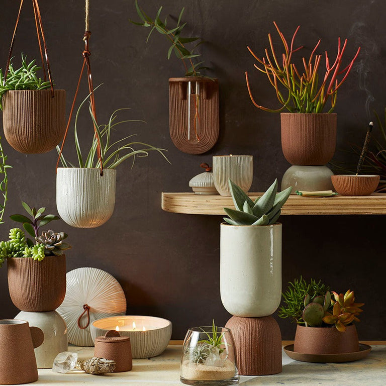 CANYON WALL MOUNT VASE EXPOSED CLAY | WALL PLANTER