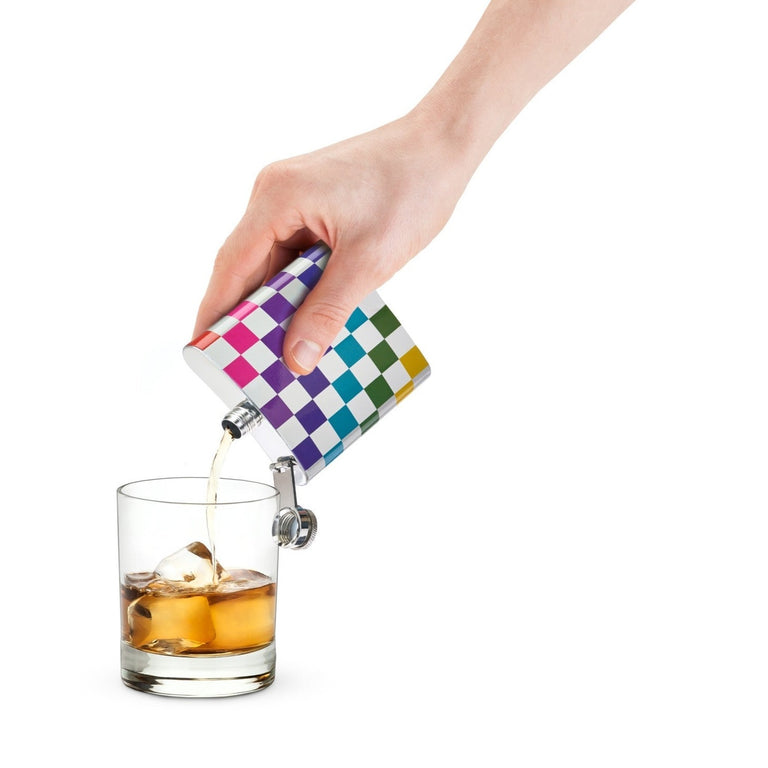 CHECKERED RAINBOW FLASK | COCKTAIL