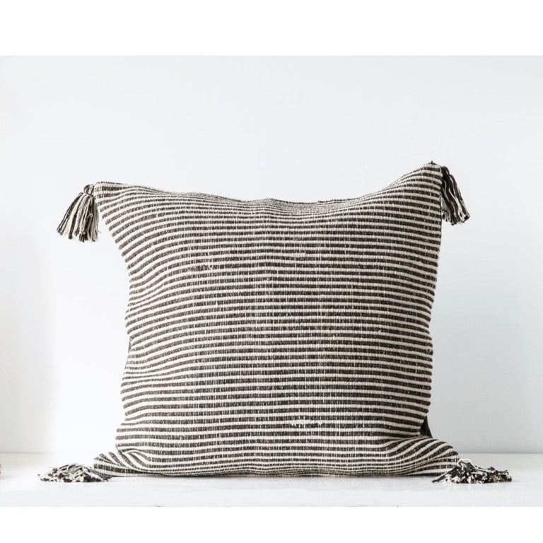 STRIPED PILLOW WITH TASSELS | PILLOWS