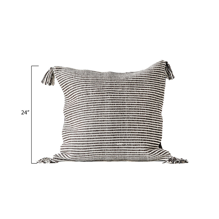 STRIPED PILLOW WITH TASSELS | PILLOWS