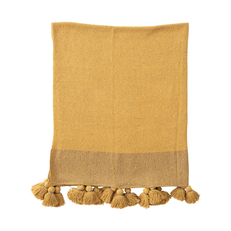 GOLDEN RECYCLED COTTON THROW | THROWS