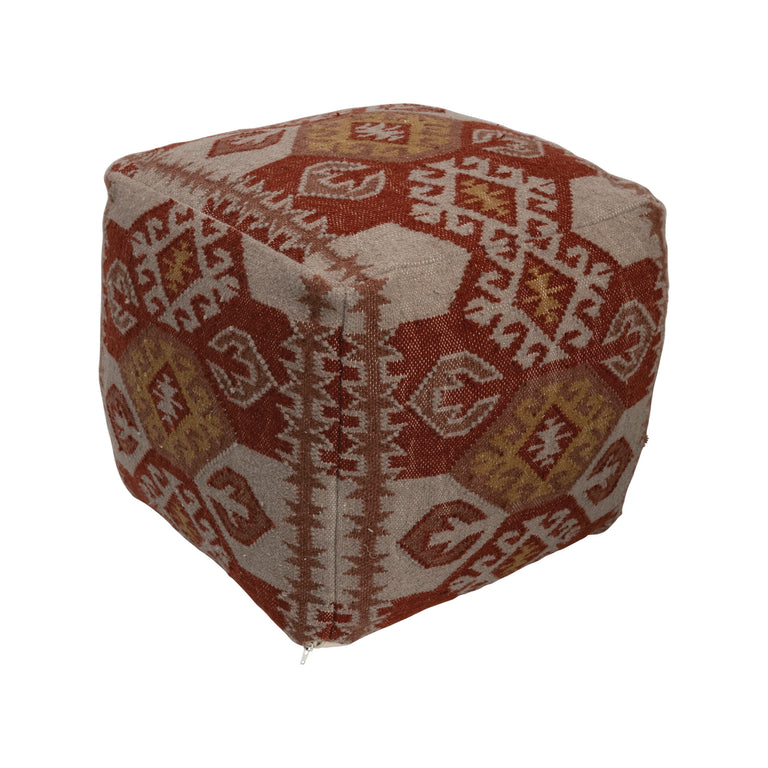 SUNSET IKAT WOOL KILIM POUF | POUF