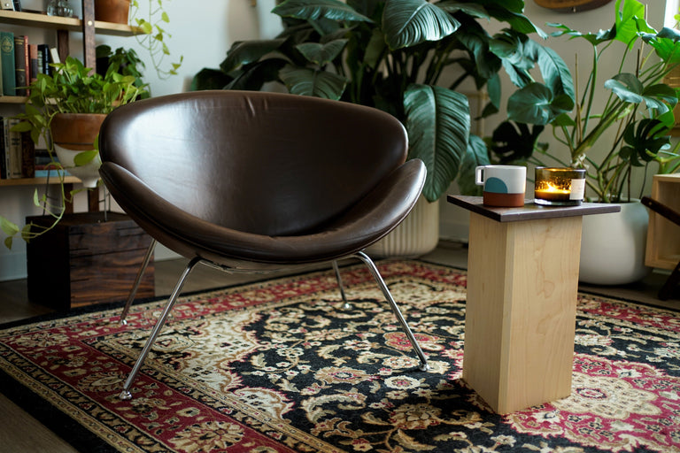 Modern Triangle Side Table by Iron Roots Designs | made in Berkeley, CA