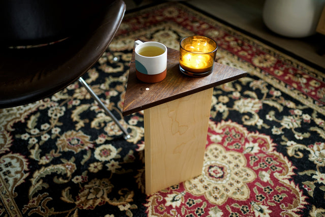 Modern Triangle Side Table by Iron Roots Designs | made in Berkeley, CA