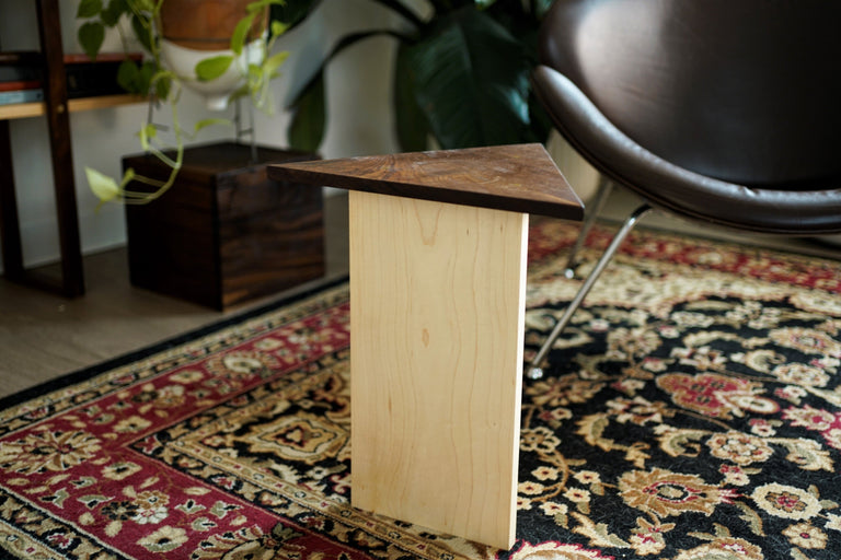 Modern Triangle Side Table by Iron Roots Designs | made in Berkeley, CA