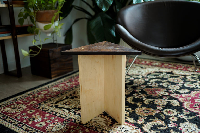 Modern Triangle Side Table by Iron Roots Designs | made in Berkeley, CA