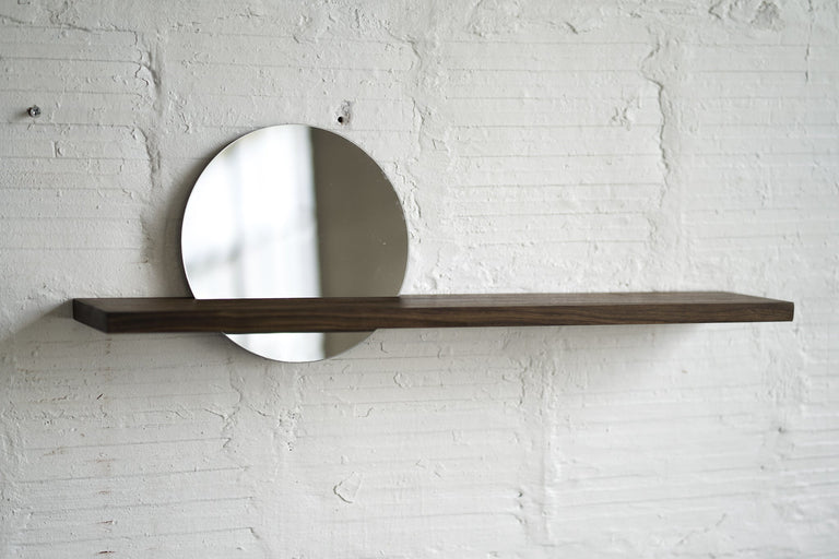 Floating Mirror Hardwood Shelf - Small by Iron Roots Designs | made in Berkeley, CA