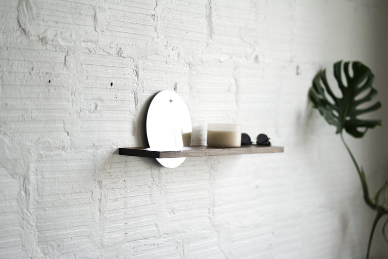 Floating Mirror Hardwood Shelf - Small by Iron Roots Designs | made in Berkeley, CA