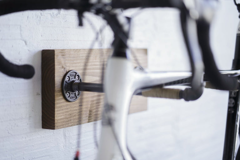 Burlap Iron Pipe Bicycle Wall Display by Iron Roots Designs | made in Berkeley, CA