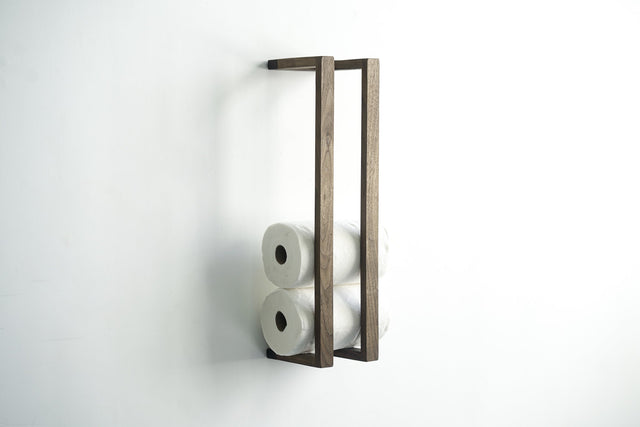 Minimalist Hardwood Paper Towel Wall Rack by Iron Roots Designs | made in Berkeley, CA