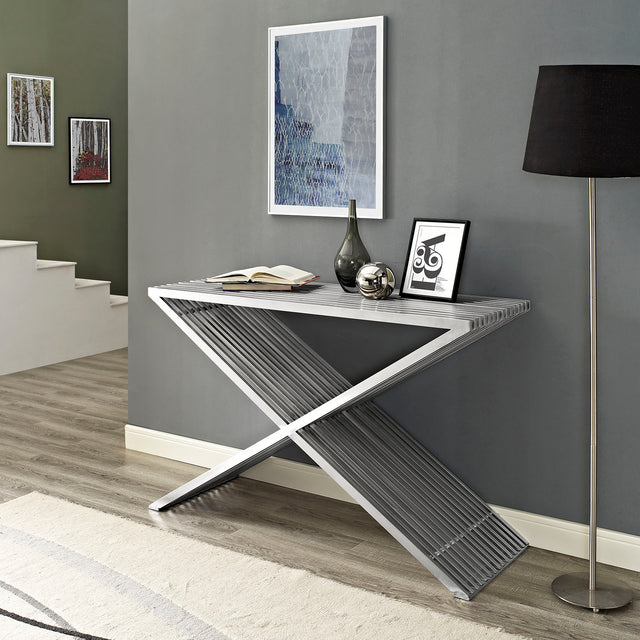 PRESS STAINLESS STEEL CONSOLE TABLE | LIVING ROOM
