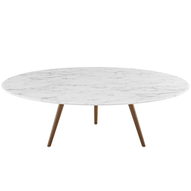 LIPPA ROUND FAUX MARBLE COFFEE TABLE WITH TRIPOD BASE | LIVING ROOM
