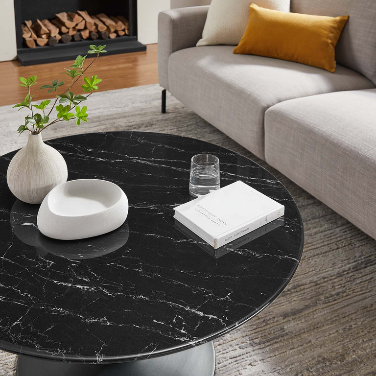 LIPPA ROUND FAUX MARBLE COFFEE TABLE | LIVING ROOM