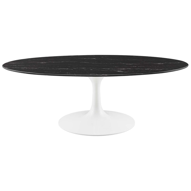 LIPPA OVAL FAUX MARBLE COFFEE TABLE | LIVING ROOM