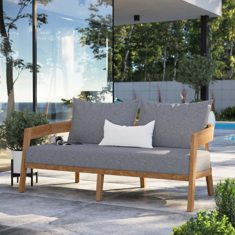 BRISBANE TEAK WOOD OUTDOOR PATIO LOVESEAT