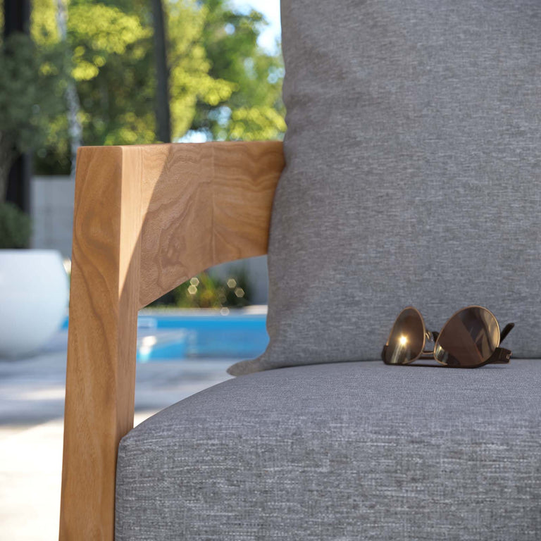 BRISBANE TEAK WOOD OUTDOOR PATIO ARMCHAIR