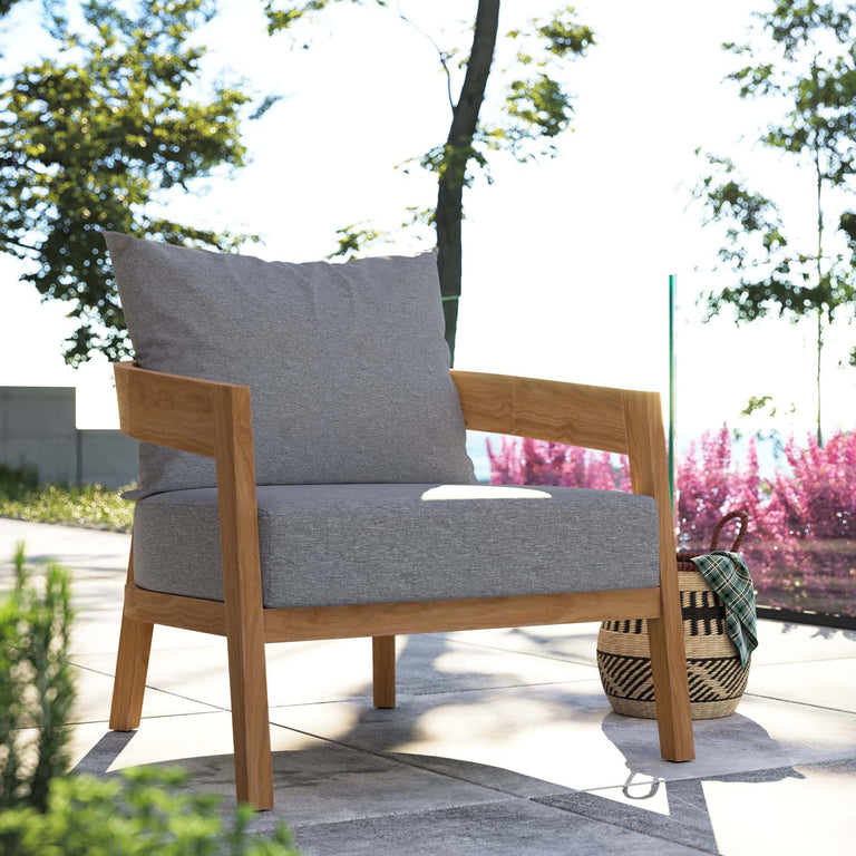 BRISBANE TEAK WOOD OUTDOOR PATIO ARMCHAIR