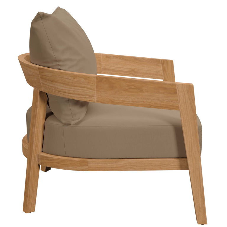 BRISBANE TEAK WOOD OUTDOOR PATIO ARMCHAIR