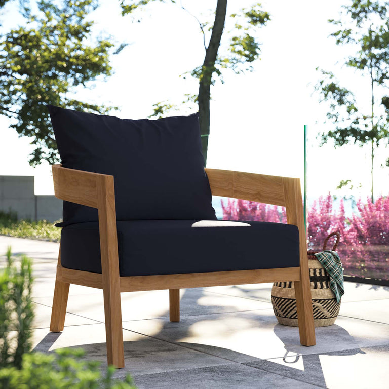 BRISBANE TEAK WOOD OUTDOOR PATIO ARMCHAIR