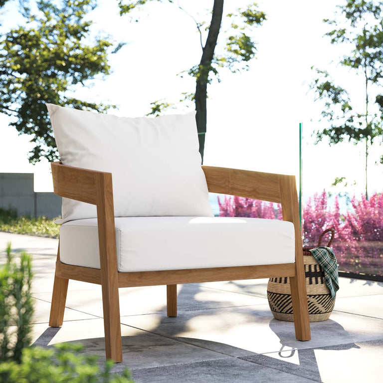 BRISBANE TEAK WOOD OUTDOOR PATIO ARMCHAIR