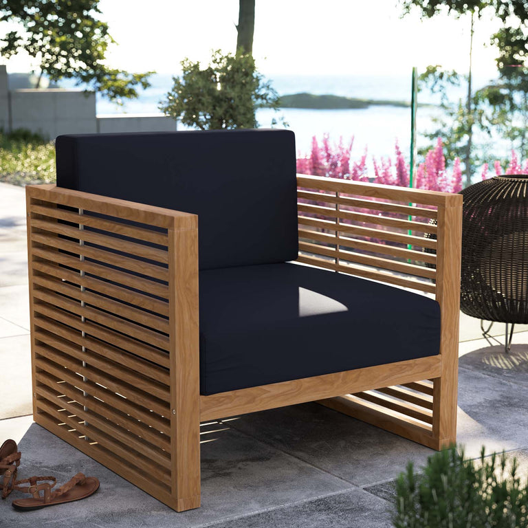 CARLSBAD TEAK WOOD OUTDOOR PATIO ARMCHAIR