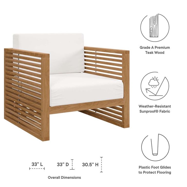 CARLSBAD TEAK WOOD OUTDOOR PATIO ARMCHAIR