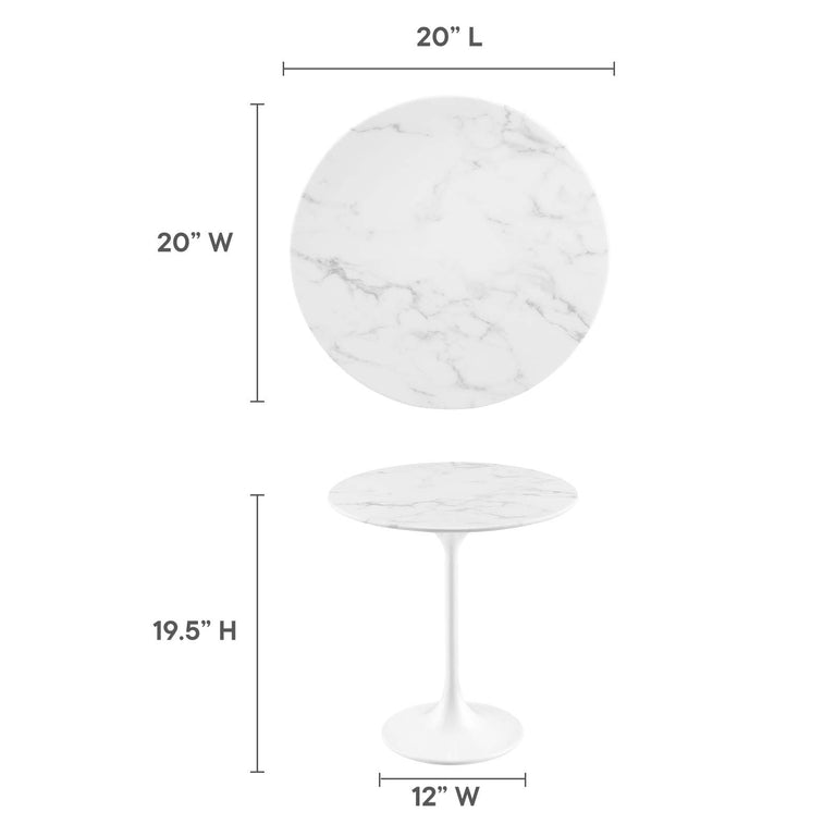 LIPPA ROUND FAUX MARBLE SIDE TABLE | LIVING ROOM