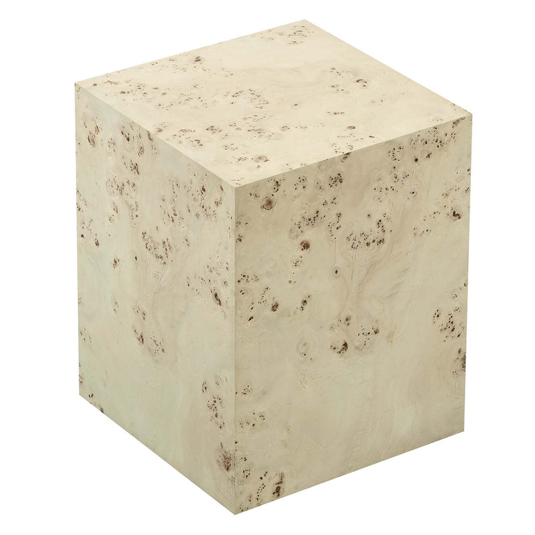 COSMOS SQUARE BURL WOOD SIDE TABLE | LIVING ROOM