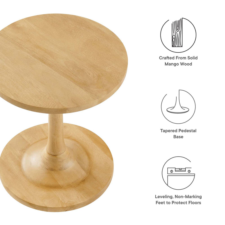 LINA ROUND WOOD SIDE TABLE | LIVING ROOM