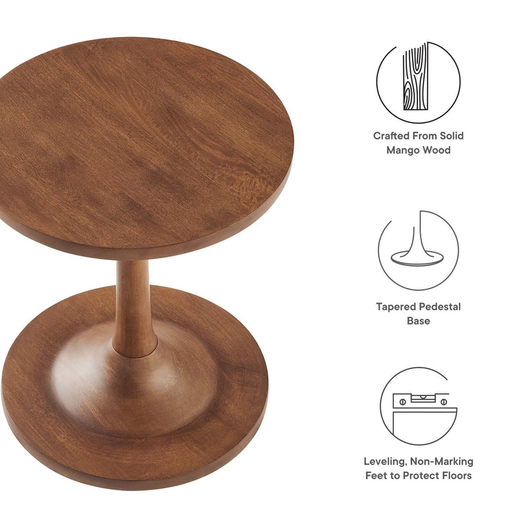 LINA ROUND WOOD SIDE TABLE | LIVING ROOM