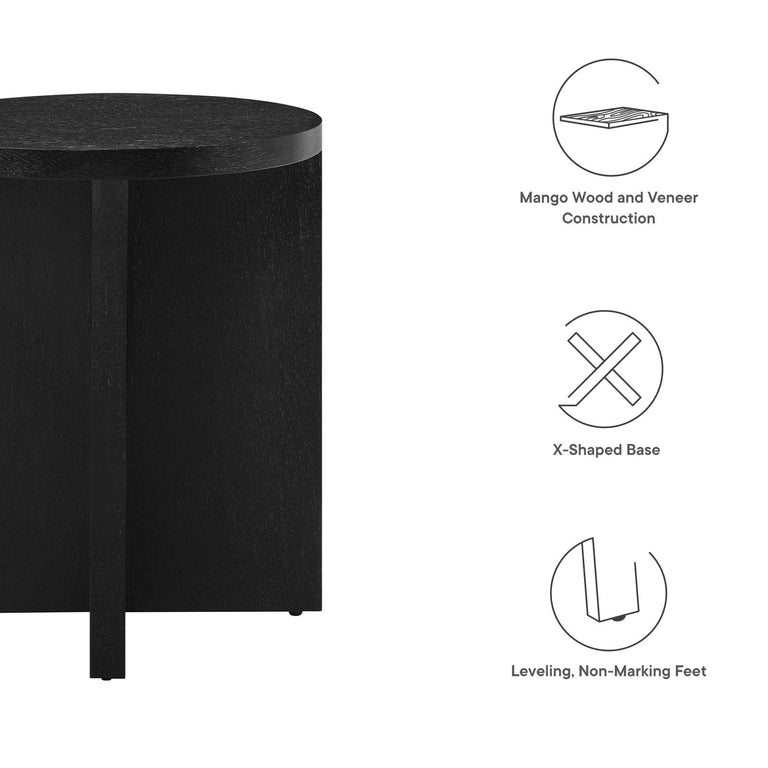 SILAS ROUND WOOD SIDE TABLE | LIVING ROOM