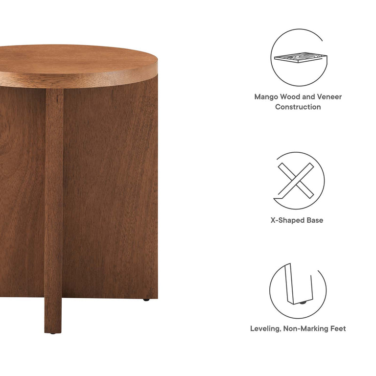 SILAS ROUND WOOD SIDE TABLE | LIVING ROOM